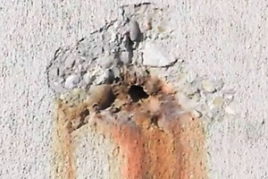  7 Detail of corrosion spot on silo wall 