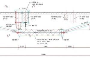  13 Post tensioning of secondary beams, sectional view 