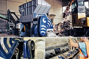  Providing enormous shredding power, Lindner’s universal Polaris single-shaft shredder has been developed specifically for the one-step processing of untreated household refuse as well as ­industrial and commercial waste 