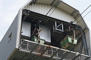 3 The material is conveyed in cableway skips of 1 m3 capacity each