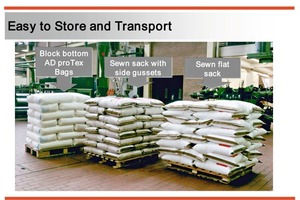 5 Cross bottom bags can be stacked much better than flat or ­gusseted sewn bags