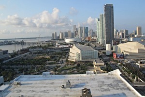 1 The rooftop pool at the Hilton Miami Downtown offered a breathtaking view