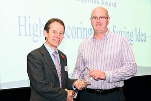 Mike Chaldecott (M.D.) presents the SG-Award to Steve Squire (SikaUK)