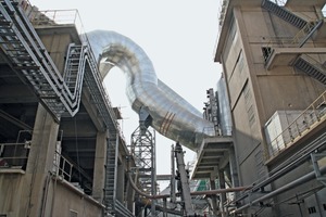 7 Hot-gas tap from the clinker cooler