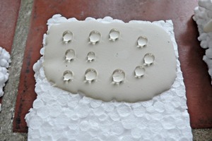 Water drop test on a gypsum surface