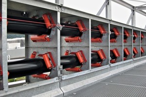 2 Examples of the advantages of the pipe conveyor include the protection of the transported product against the effects of the weather, and protection of the environment thanks to dust-free transportation