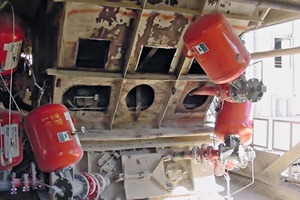 1 In order to prevent reduced flow and blockages at the Ash Grove Louisville plant, a network of 25 air cannons was installed