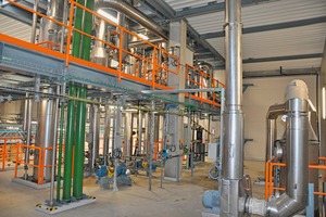 11 View of the crystallizer, salt separation by centrifugation, and salt crystals