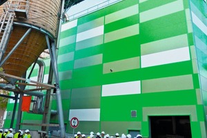 3 In the truest sense of the word – the green system for chlorine removal, showing the wooden silo for salt storage at left