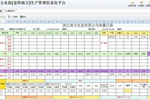 8 Daily quality report form for the Fuyang South Cement Company
