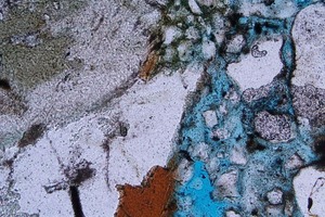 13 Detail image of specimen W15 obtained with parallel polarizers