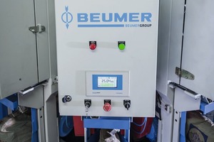 The rotating Beumer fillpac R filling machine, with sophisticated weighing electronics