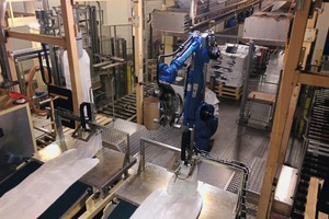 Fully automatic big bag filling by a robot operated system