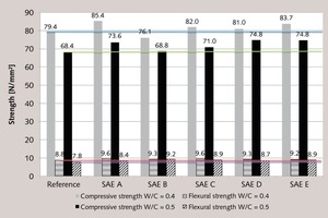3 Determination of compressive and flexural strengths of mortar prisms acc. to DIN EN 196-1 prior to (reference value) and 28 days after application of silicic acid esters
