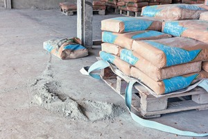 2 Broken paper ­cement bags