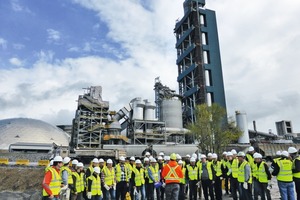One of the groups in front of the Lafarge Exshaw plant