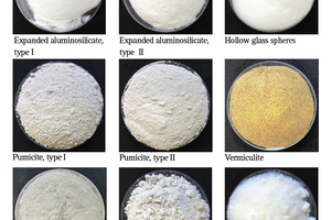 1 A selection of modifiers for thin-bed mortar
