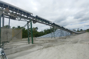 The 107-1 conveyor rises 6 m at its mid-section