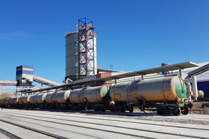 1 The railcar unloading system was designed to unload three railcars at the same time to a capacity of 200 t/h