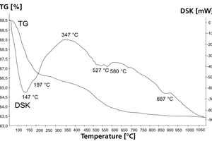 2 Simultaneous TG-DTA data of polymineral clay