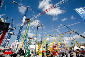 Part of the bauma outdoor exhibition area