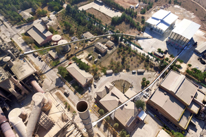 6 Two successive conveyors, 206 and 190 m long, are used. Each pipe conveyor reaches a capacity of 15 t/h