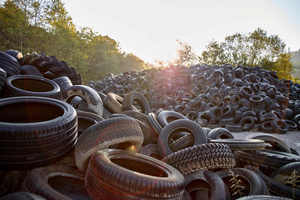 1 The plant recycles about ten million tyres per year. From the stockpile ...