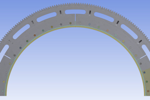 3 Axis of anti-symmetry in girth gear with dual-mesh pinions