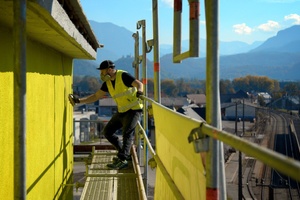 2 to 4 The five graffiti artists of the Vienna-based Concrete agency redesigned 1100 m2 of facade surface at the west side of the traditional cement plant