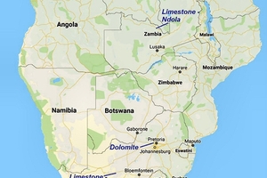 2 Sample locations in Southern Africa