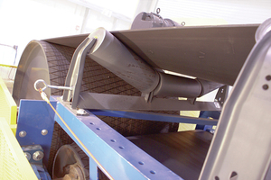 3 The pinch point between the belt and a carrying idler is one opportunity for an entrapment injury