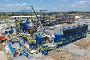 Modular cement grinding plant during erection