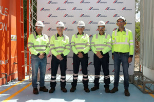 From left to right: Jesus Garcia, Vice President of Operations; Jesus Gonzalez, President of Cemex South, Central America and the Caribbean; Fernando A. Gonzalez, CEO of Cemex; Juan Gabriel Rijo, Operations Director; Jose Antonio Cabrera, Cemex Country Manager in the Dominican Republic