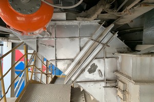 6 The quenching chamber connection with the kiln riser duct