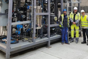 (F.l.t.r.) Joshua Orthey, Project Coordinator TU Berlin, Dirk Cornils, Project Coordinator Holcim, Dr. Olaf von Morstein, Project Coordinator thyssenkrupp Uhde