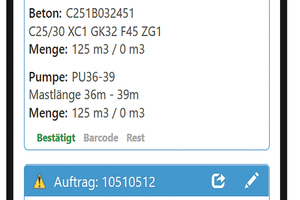 2 Screenshot of the app: Overview of orders