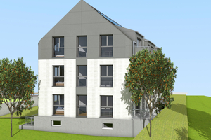 The new building will have a total of six residential units between 61 and 81 m2
