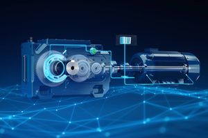 3 An illustration of a complete drive train with new Flender One gearbox, revealing AIQ sensor technology underneath