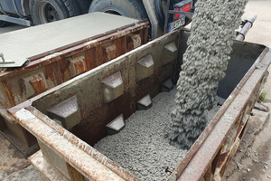 Production of concrete “Lego bricks” in the ready-mix concrete plant using SWS