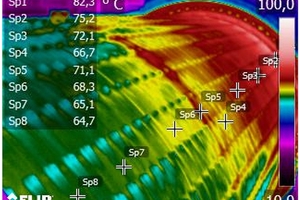 4 Thermal image analysis showing temperature distribution across the surface of a ball mill