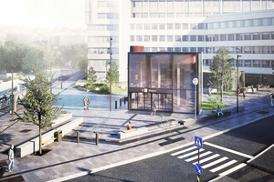 Rendering of the new Skøyen Station in Oslo