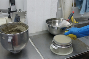 Raw density of fresh mortar